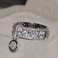 Новое поступление, винтажные обручальные кольца с покрытием из розового золота для женщин, модные ювелирные изделия, роскошное обручальное кольцо с белым цирконием 32977207694