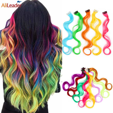 Накладные синтетические волосы AliLeader, длинные прямые, Омбре, 87 цветов, на одной заколке, полоски, 20 дюймов, для женщин 32979986942