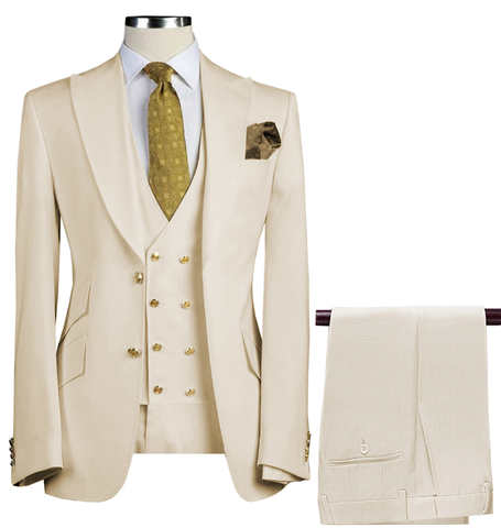 Мужские костюмы 3 предмета приталенные деловые костюмы для жениха армейский зеленый благородный серый белый смокинг для официального свадебного костюма (Блейзер + брюки + жилет) 32981629793