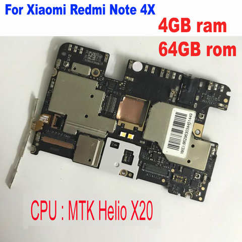 Глобальная прошивка, разблокированная мобильная электронная панель, материнская плата для Xiaomi Redmi NOTE 4X, MTK Helio X20, 4 ГБ, 64 ГБ, схемы 32982247502