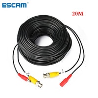 Кабель ESCAM со встроенным кабелем 5 м до 60 м, BNC-видео и адаптером питания 12 В постоянного тока для аналоговой системы видеонаблюдения, DVR, комплект камеры 32985310467