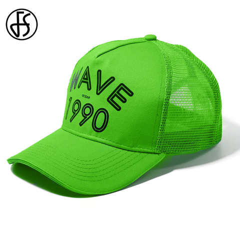 FS 2022 летние зеленые 5 панельные шляпы водителя грузовика бейсболка хип-хоп кепка для мужчин и женщин Мужская дышащая сетчатая бейсболка s Casquette Femme 32986143434
