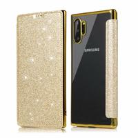 Блестящий чехол со звездой для Samsung Galaxy S23 S22 S21 Note 20 S20 Ultra S10 Plus 5G 9 8, кожаный прозрачный чехол-книжка из ТПУ, чехлы 32986199821