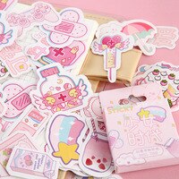 Розовая маленькая бумажная наклейка Girlhood, украшение для рукоделия, ярлык, стикер Kawaii, японские канцелярские наклейки 32988485456