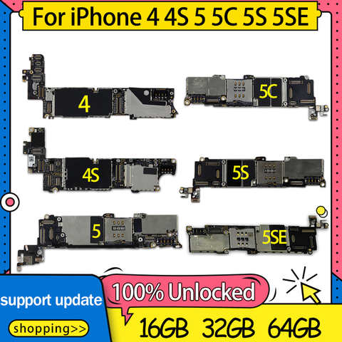 Материнская плата 8 ГБ 16 ГБ 32 ГБ 64 ГБ для iPhone 4 4S 5 5C 5S 6 100% разблокированная материнская плата с полными ЧИПАМИ логическая плата IOS система 32990448107