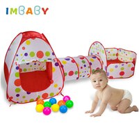 IMBABY 3 в 1 игрушечная палатка-туннель для детей, детские домашние шары для океана, сухой бассейн, детская игровая площадка, складной детский игровой Манеж 32990500100