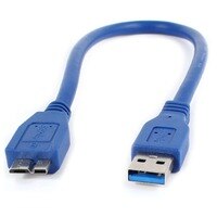 Переходник USB 3.0 (штекер)/USB Micro-B (штекер), С кабелем 30 см, синий, для синхронизации данных и зарядки 32992100554