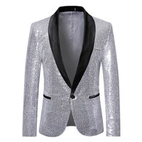 Мужской Блейзер, блестящий пиджак золотого и серебряного цвета, для ночного клуба, диджеев, выступлений, свадеб, вечеринок 32997715510