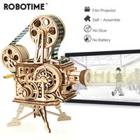 3D-проектор Robotime в стиле ретро «сделай сам», деревянная модель, строительные комплекты в сборе, витаскоп, игрушка, подарок для детей и взрослых, 183 шт. 32998278707