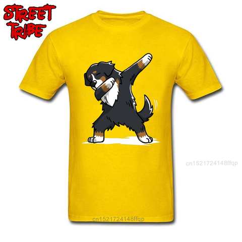 Модная футболка для мужчин, желтая Мужская футболка, мужские футболки, забавная одежда с принтом Бернской горы, собаки, хлопковые футболки для взрослых 33000372850