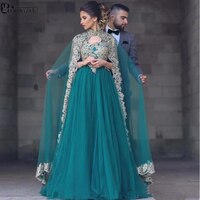 Женское ТРАПЕЦИЕВИДНОЕ вечернее платье, длинное Тюлевое платье для выпускного вечера в мусульманском стиле, в стиле Саудовской Аравии 33001069916