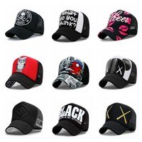 Оптовая продажа, летние шляпы от солнца для взрослых, мужские крутые кепки хип-хоп панк-рок, женские модные бейсболки в сеточку 33001120330