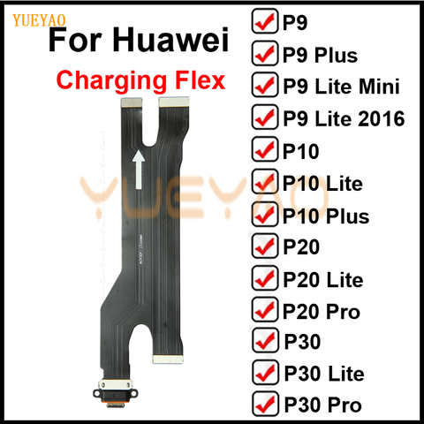 Разъем для зарядного порта, запчасти для платы, гибкий кабель с микрофоном для HuaWei P30 P20 Pro P10 P9 Plus Lite Mini, гибкий кабель для зарядки 33004884283
