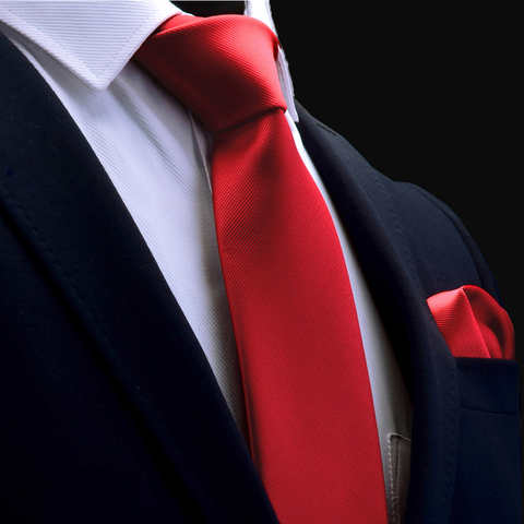 Набор галстуков Ricnais для мужчин, шелковый галстук 8 см, однотонный, красный, золотой, синий, деловой подарок комплекты носовых платков 33005185463