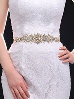 TOPQUEEN S319-G Роскошный свадебный пояс с золотыми стразами и аппликацией, свадебные аксессуары для женщин, пояс с бриллиантами, вечернее платье, украшение 33005212222