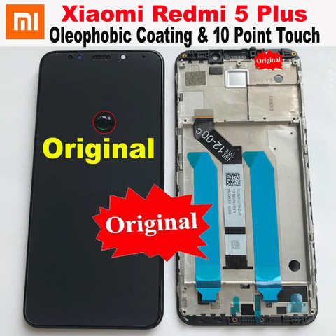 Оригинальный Лучший ЖК-дисплей Xiaomi Redmi 5 Plus IPS, 10-точечный сенсорный экран, дигитайзер в сборе, датчик + рамка Redmi5 Plus MEG7, стекло 33005956739