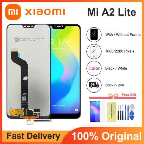 ЖК-дисплей 5,84 "для Xiaomi Mi A2 Lite, сменный сенсорный экран с дигитайзером для Redmi 6pro, дисплей с рамкой M1805D1SG, оригинал 33007020423