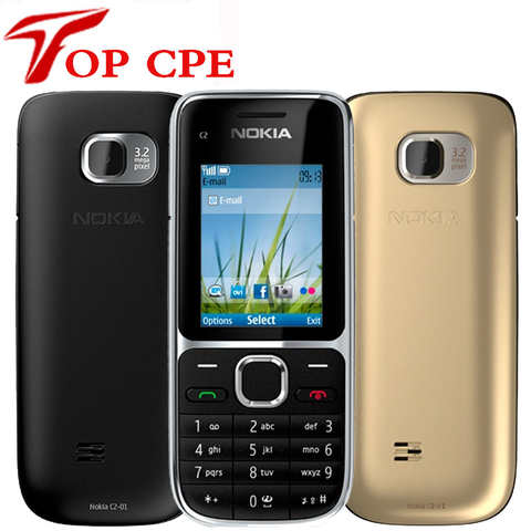 Оригинальный разблокированный сотовый телефон Nokia C2 C2-01 (новинка 90% года), 2,0 МП, дюйма, с английской/русской/иврит клавиатурой, одноъядерный, 2G, 3G, б/у 33007980753