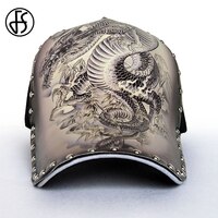 FS 3D печать китайский дракон бейсболка s для женщин с заклепками Летняя мужская кепка s и шляпы Уличная Хип-Хоп Кепка Snapback Bone 2023 33008329740