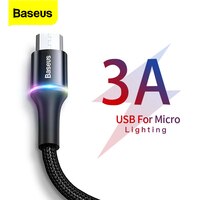 Кабель BASEUS для зарядки, Micro-USB/USB Type-A, красный/черный, нейлон 33010642013