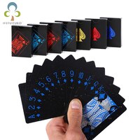 Качественные водонепроницаемые пластиковые игральные карты из ПВХ, покерные классические фокусы, инструмент, чисто черная Волшебная коробка в упаковке, бесплатная доставка, GYH 33013736130