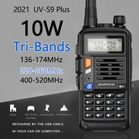 Портативная двухдиапазонная антенна VHF UHF 136-174 МГц/220-260 МГц/400-520 МГц, дальность 10 км 33015437317