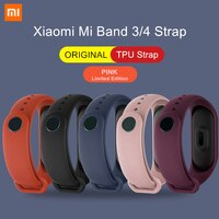 Оригинальный ремешок для Xiaomi Mi Band 3, 4, 5, розовый, ограниченная серия, Цветной силиконовый браслет из ТПУ для Mi Band 3, 4/5, умный Браслет 33018651051