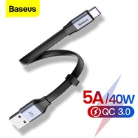 Baseus USB C кабель 5A USB Type C кабель для Huawei P50 P40 Mate P30 20 10 Pro Lite быстрое зарядное устройство для Xiaomi Type-c кабель 33019435824