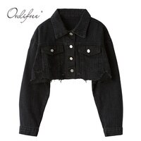 Куртка ORDIFREE женская джинсовая, модная уличная одежда из денима, свободная повседневная верхняя одежда, короткая рваная джинсовая куртка, хлопковое пальто, осень 2023 33026821716