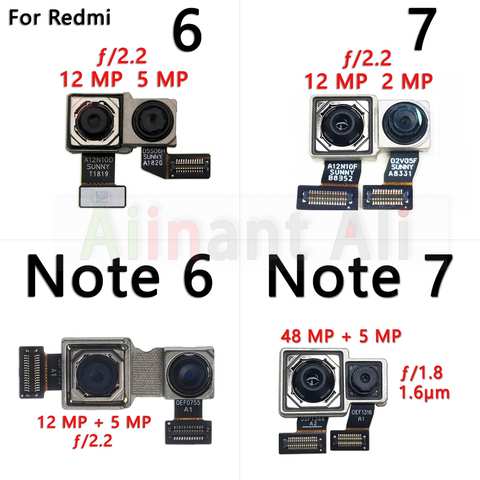 Оригинальная маленькая фронтальная камера Xiaomi Redmi Note 6 6A 7 7A Pro Plus, модуль основной большой задней камеры, гибкий кабель с лентой 33032631534