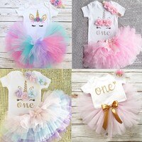 1 год, одежда для маленьких девочек, платье-пачка с единорогом вечерние, Одежда для новорожденных девочек на 1-й день рождения, эксклюзивная одежда для маленьких девочек 33039889168