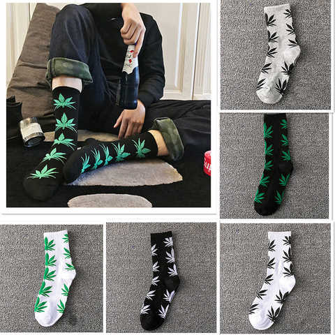 Fashionable Comfortable High Quality Cotton Linen Socks Leaf Maple Leaf Casual Linen Weed Striped Letter Socks mens socks 33040202191