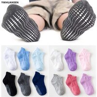 Хлопковые нескользящие носки для мальчиков и девочек, низкие носки для детей 0-6 лет, с резиновыми захватами, для всех сезонов 33042930099
