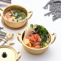 Кастрюля Корейская лапша быстрого приготовления алюминиевая для супа с крышкой, для лапши, молока, яиц, супа, быстрого нагрева, кухонная посуда 33047077138