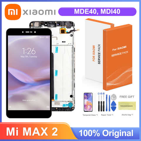 Оригинальный ЖК-дисплей 6,44 ''Max 2 с рамкой для Xiaomi Mi Max 2 MDE40 MDI40, сменный сенсорный экран с дигитайзером 33048575786