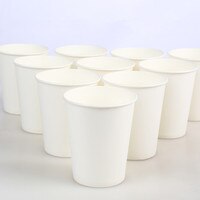 Одноразовые чашки для кофе, чая, молока, 100, шт./упак., 250 мл, Чистый белые бумажные стаканчики 33049232035