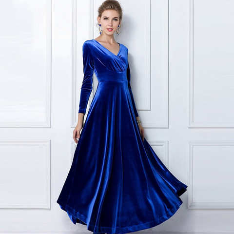 Осенне-зимнее платье, женское повседневное винтажное бальное платье, вельветовое платье большого размера 3XL, сексуальное длинное вечернее платье 33049868754
