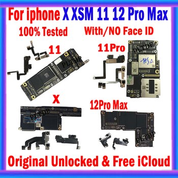 Материнская плата для iphone X XR XS MAX 11 Pro MAX 12 Pro Max с/без Face ID, с системой IOS, без ID учетной записи, логическая плата, хорошая работа 33050737886