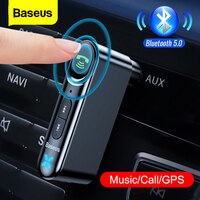 Baseus автомобильный AUX Bluetooth 5,0 адаптер 3,5 мм разъем беспроводной аудио приемник Громкая связь Bluetooth автомобильный комплект для телефона Авто передатчик 33056911848