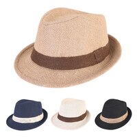 Детская соломенная шляпа весна лето элегантная джазовая шляпа солнцезащитные пляжные шляпы Детские уличные шапки для мальчиков и девочек 33057770637