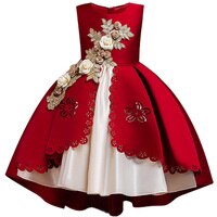 Новинка 2022, элегантные вечерние платья для свадеб, розовое Тюлевое бальное платье принцессы с пышными рукавами для девочек, Рождественский костюм для детей 3, 5, 8 лет 33062994164