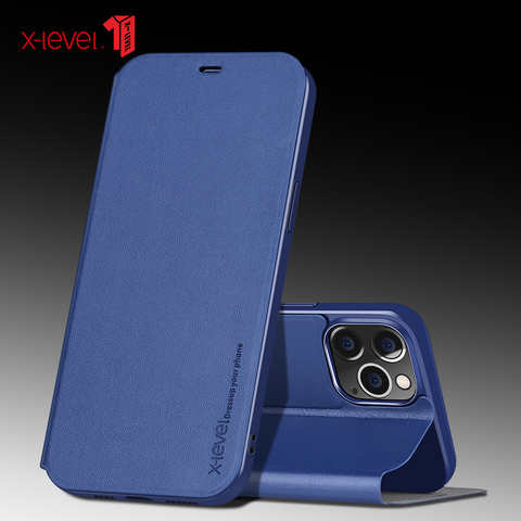 Кожаные флип-Чехлы X-Level для Apple iPhone 14 Plus 13 mini Pro Max, Ультратонкий чехол-книжка в деловом стиле 4000002754899