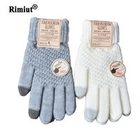 Перчатки женские кашемировые, осенне-зимние, теплые, трикотажные зимние перчатки 4000024417195