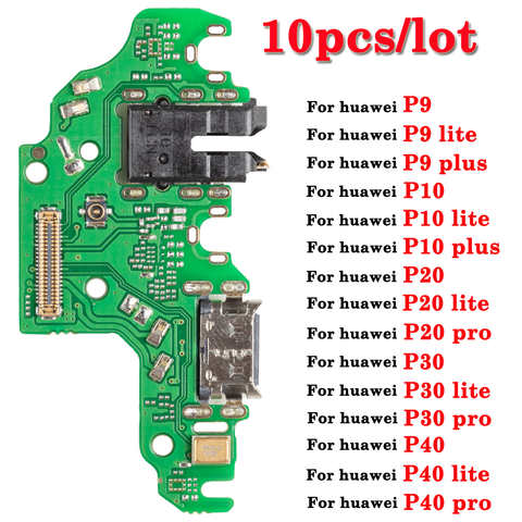10 шт./лот док-разъем зарядный порт Flex для Huawei P9 P10 P20 P30 P40 lite Plus Pro USB с микрофонной модульной платой 4000039301969