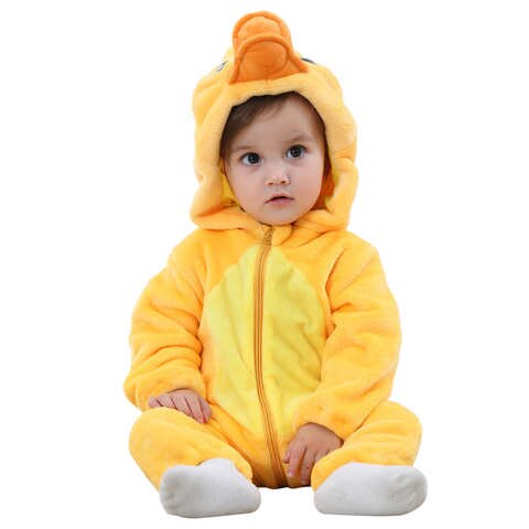 Umorden, детский костюм желтой утки, косплей, кигуруми, Мультяшные животные, фланелевый комбинезон, платье для Хэллоуина 4000049272133