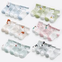 Носки детские хлопковые сетчатые, От 0 до 2 лет, детские носки, 5 парт/лот 4000055913131