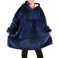 Одеяло с рукавами, Женская Толстовка большого размера, флисовые теплые толстовки, свитшоты, огромное одеяло для телевизора, женское худи, халат, женское одеяло 4000062764733