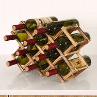 Складная подставка для бутылок винные стеллажи из дерева, деревянная полка, органайзер для хранения в стиле ретро 4000078300407