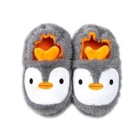 Симпатичные детские тапочки с пингвином, зима 2022, удобная детская теплая хлопковая обувь, домашние плюшевые тапочки с животными для мальчиков и девочек 4000078615154