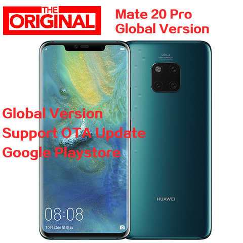 В наличии глобальная версия HuaWei mate 20 Pro LYA-L29 мобильный телефон 6 ГБ ОЗУ 128 Гб ПЗУ отпечаток пальца Kirin 980 Android 9,0 6,39 "3120x1440 4000079497762